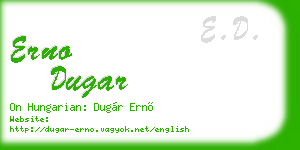 erno dugar business card