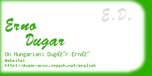 erno dugar business card